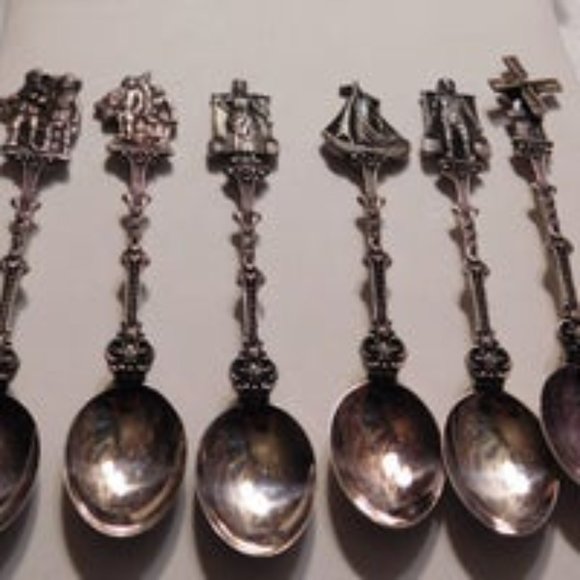 PLEET HOLLAND SILVER PLATED DUTCH SPOONS SET VINTAGE - Picture 5 of 8